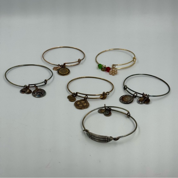Alex and Ani (5) and 1 Holiday Adjustable Bracelet Lot - Picture 1 of 12
